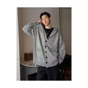 남자 댄디 가디건 집업 후드 스웨터 가을 빈티지 카디건 커플 M스포3