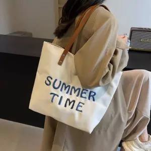 레터링 여름 비치 캔버스 가방 숄더백