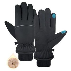 eAj 유한 프리티 겨울 방수 스키 장갑 남성 여성 터치스크린 스노우 따뜻한 보온 플리스 추운 날씨 달리기 하이킹 자전거 타기