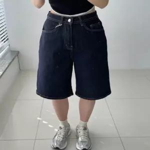 여성 스판 밴딩 논페이드 버뮤다 생지 데님 청반바지