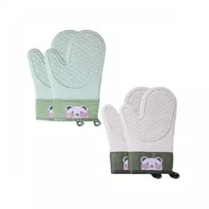 실리콘 내열성 주방 장갑 곰돌이 패턴 쿠킹 아이템 오븐 베이킹 필수템 냄비
