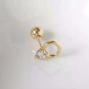 귓바퀴피어싱 GOLD 큐빅 라운드 링 베이직 골드 금 피어싱 14K