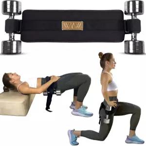 헤비 웨이트 플레이트 및 케틀벨용 엉덩이 추력 벨트 - 운동용 덤벨 부티 허리용 가중