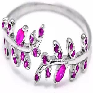 HNMZZPL 여성용 조절 가능한 S925 스털링 실버 링 브랜치 리브 밴드 스태킹 핑거 포장된 큐빅 지르코니아