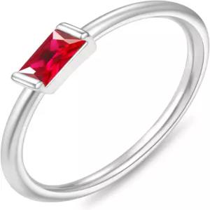 여성용 RLMOON 탄생석 반지 비타니시 골드 스태커블 14K 금/은 도금 바게트 CZ 에메랄드 그린 핑키 생일