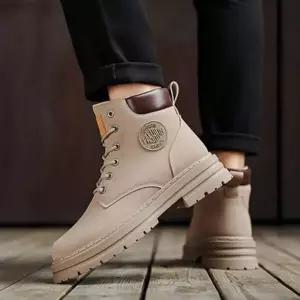 남성 고급 발목 레이스업 워커 하이탑 운동화 신발 워커스타일링