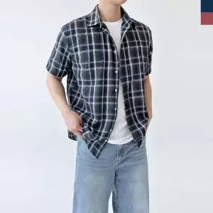 정장남방 체크셔츠 캐쥬얼 남자 남녀공용 정장셔츠