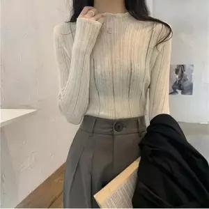 [옷은날개] 여성 시크 시스루 세미 터틀넥 골지 니트 TDN-0101