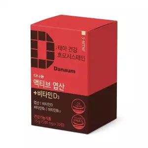 다나음 액티브 엽산+비타민D3 500mg x 30정 x 2개