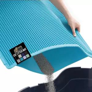 고릴라 그립 벌집 고양이 쓰레기통 매트 2겹 트래핑 폐기물 부드러운 발 용품 및 실내 필수품 트랩 과잉