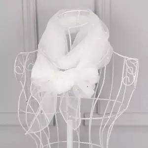 국산 진주 스카프 졸업식 스카프 고급 여름 중년 스카프 가을 롱 앙상블