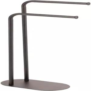 mDesign 톨 스테인리스 독립 타월 랙 홀더 - 주방 및 욕실용 미니멀리스트 받침대 걸이 2단 목욕 손 접시