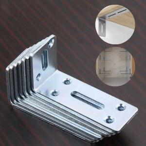 조정 가능한 L 앵글 브래킷 각도 코드 책장 슬롯 보드 90도 벽 철 작업