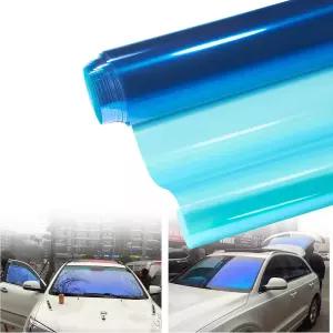 라이트 블루 카멜레온 윈드실드 틴트 자동차 선쉐이드 반사 유리 필름 19.68 x 118
