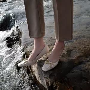 여사친 가을 스퀘어 하이힐 스틸레토 가죽 펌프스 엘레강스 시크 힐 힐펌프스 통학 구두 리얼 신발 스웨이