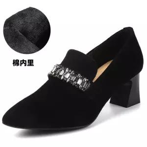 검정 여자 가보시힐 로퍼 힐펌프스 단화 봄가을 큐빅 구두 하이힐 스틸레토 신발 양가죽 M스포1