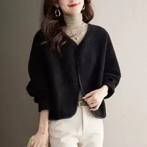 겨울 크롭 모직코트 아우터 여성코트 루즈핏 키작녀 OOTD3