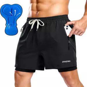 남성용 4D 젤 패드 MTB 산악 자전거 반바지 1개입 루즈핏 지퍼 포켓 사이클링 팬츠 통기성 바이크 의류