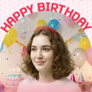 온나무 해피버스데이 머리띠 파티용머리띠