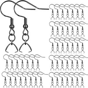 귀걸이 후크 50PCS/25쌍 스테인리스 이어 와이어 피쉬 저자극성 주얼리 소견 부품 DIY 제작