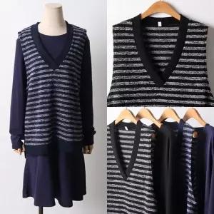 위쉬몰 MN ST조끼R넥원피스세트 F542H312) 빅사이즈