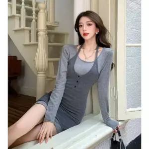 여자 원피스 니트 스커트 추동 투피스 홀터넥 힙업 슬림핏 데일룩 방학 DAOL4