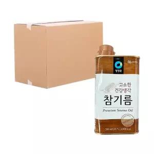 [박스] 청정원 고소한 건강생각 참기름 350ml 20입