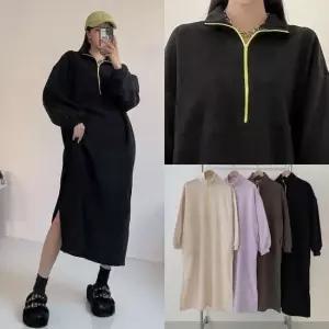 위쉬몰 NM 지퍼배색트임롱원피스 Q433H401) 빅사이즈