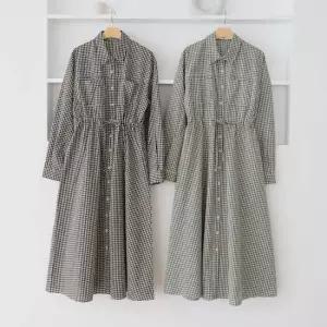빅사이즈사랑해요 Q498L401 체크스냅카라면원피스 BN
