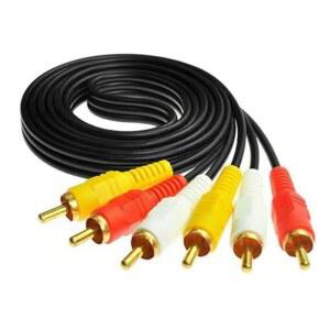 eAj RCA 케이블 5피트, AV 케이블 3 RCA 남성 대 3 RCA 남성 복합 AV 케이블, 홈 시어터용 골드 도금 오디오 비디오 케이블, TV, DVD 플레이어, VCR 옐로우 / 화이트 / 레드 커넥터