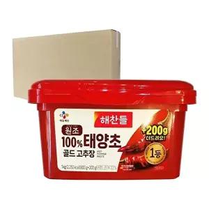 [CJ ENM][박스] CJ 해찬들 우리쌀 태양초 골드고추장 800g+200g 12입