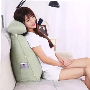 삼각쿠션 쿠션 삼각등받이쿠션 대형 소파등쿠션 그린