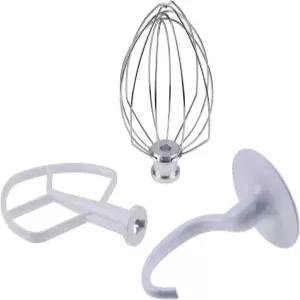 엘순 K5ADH 반죽 후크 K5AB 플랫 비터 K5AWW 와이어 채찍-3개 교체용 키친에이드 5-QT 볼 트 스탠드 믹서