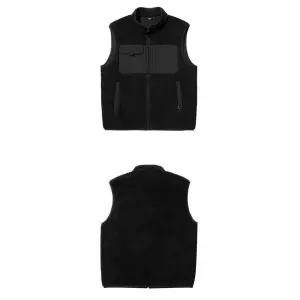 남녀공용 양털 플리스 보온 조끼 블랙