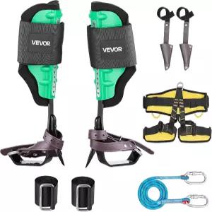 VEVOR 트리 클라이밍 스파이크 세트 하네스 및 유틸리티 로프가 있는 높이 조절 가능한 스퍼스 1쌍