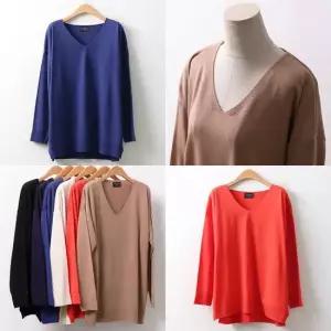 위쉬몰 RM 샌드브이넥루즈니트 8653H403) 빅사이즈