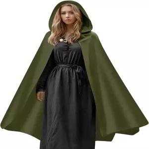 프레베네 르네상스 여성 남성용 후드 망토 고딕 중세 빈티지 케이프 할로윈 코스프레 의상