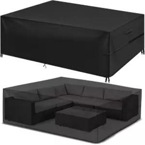 에소르트 파티오 가구 커버 초대형 야외 세트 방수 600D 비 눈 먼지 방풍 방습 옥스퍼드 업데이트 110 x71