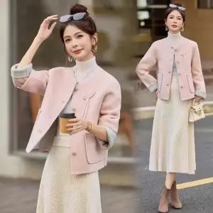 모직 울 여성패션 코트 프렌치 리버시블 가을겨 쇼트 DL4