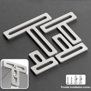 T자형 테이블 및 의자 연결 부품 각도 브래킷 가구 피팅 스테인레스 스틸 긴 구멍 이동식 앵글 아이언