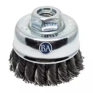 좁은 구멍의 페인트 제거를 위한 벤치마크 연마재 2-3/4인치 매듭 와이어 컵 브러시 각도 공압 그라인더용