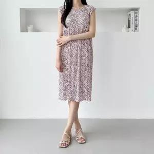 가성비 빅사이즈여성의류 코디 민소매 롱원피스 봄