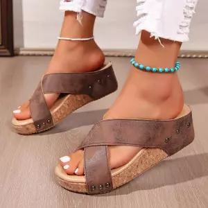 여사친 여름 슬리퍼 토오픈 통굽 빅사이즈 편안한 웨지 추천 SPO마켓5