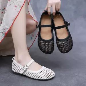 여친 빈티지 두루두루 스트랩 동글동글 로마 샌들 라운드 펀칭 메리제인 플랫 일자 SPO마켓5
