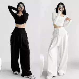 절개 일자팬츠 9부팬츠 슬림 여성슬랙스 일자 면접