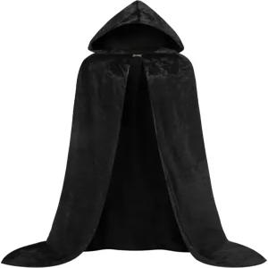 후드와 소매가 달린 욜선 벨벳 마법사 가운 남성 망토 코스튬 할로윈 코스프레 중세 케이프 르네상스
