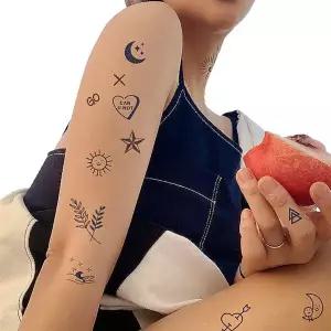 붙이는 미니 타투 스티커 2주지속 방수 헤나 문신