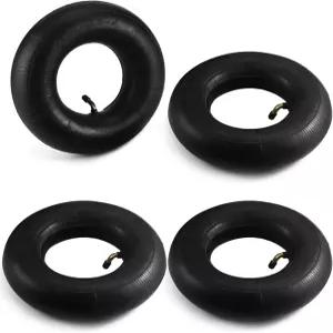 QWORK 4.10/3.50-4 휠바로우 내부 튜브 4팩 교체 벤트 밸브 잔디 무버 핸드 트럭용