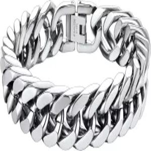 체인하우스 스테인리스 스틸 쿠바 링크 팔찌 8mm/12mm/17mm 너비 7.5 /8.3 /9 18K 골드 도금 여성용 손목