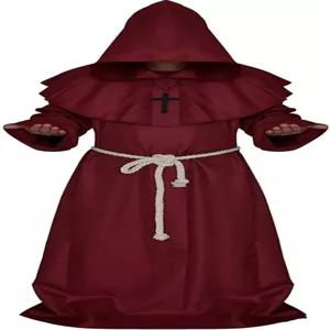 프리어 중세 후드 몽크 르네상스 사제 가운 코스튬 코스프레